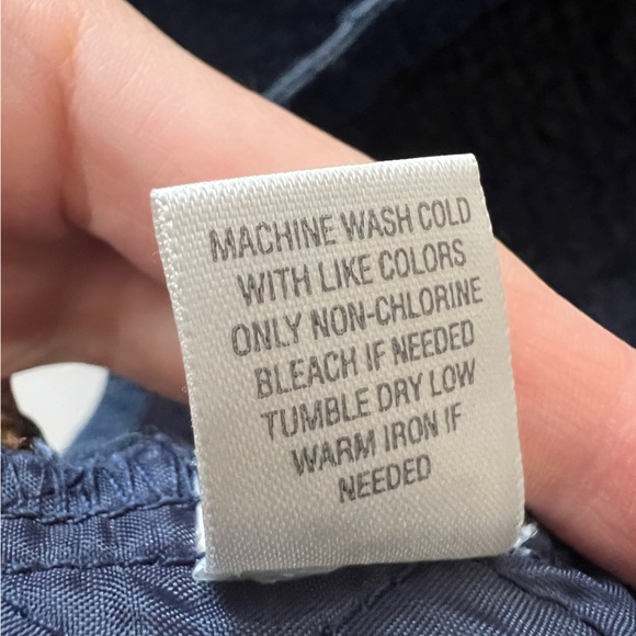 Vintage quilted denim chore coat jacket liner collarless brass buttons 1X - Picture 15 of 16